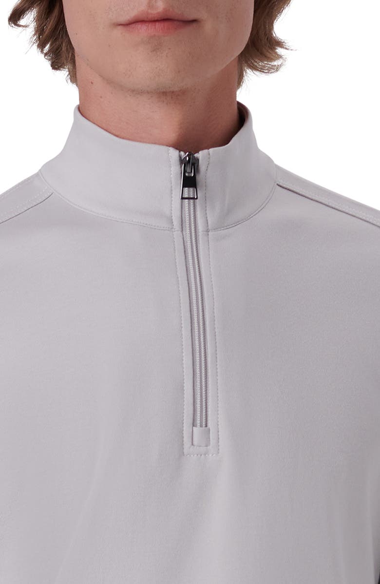 Bugatchi Quarter Zip Knit Pullover, Alternate, color, Platinum