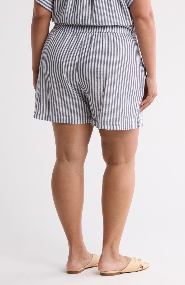 Caslon<sup>®</sup> Stripe Cotton Gauze Pull-On Shorts, Alternate, color, Navy- White Brianne Stripe