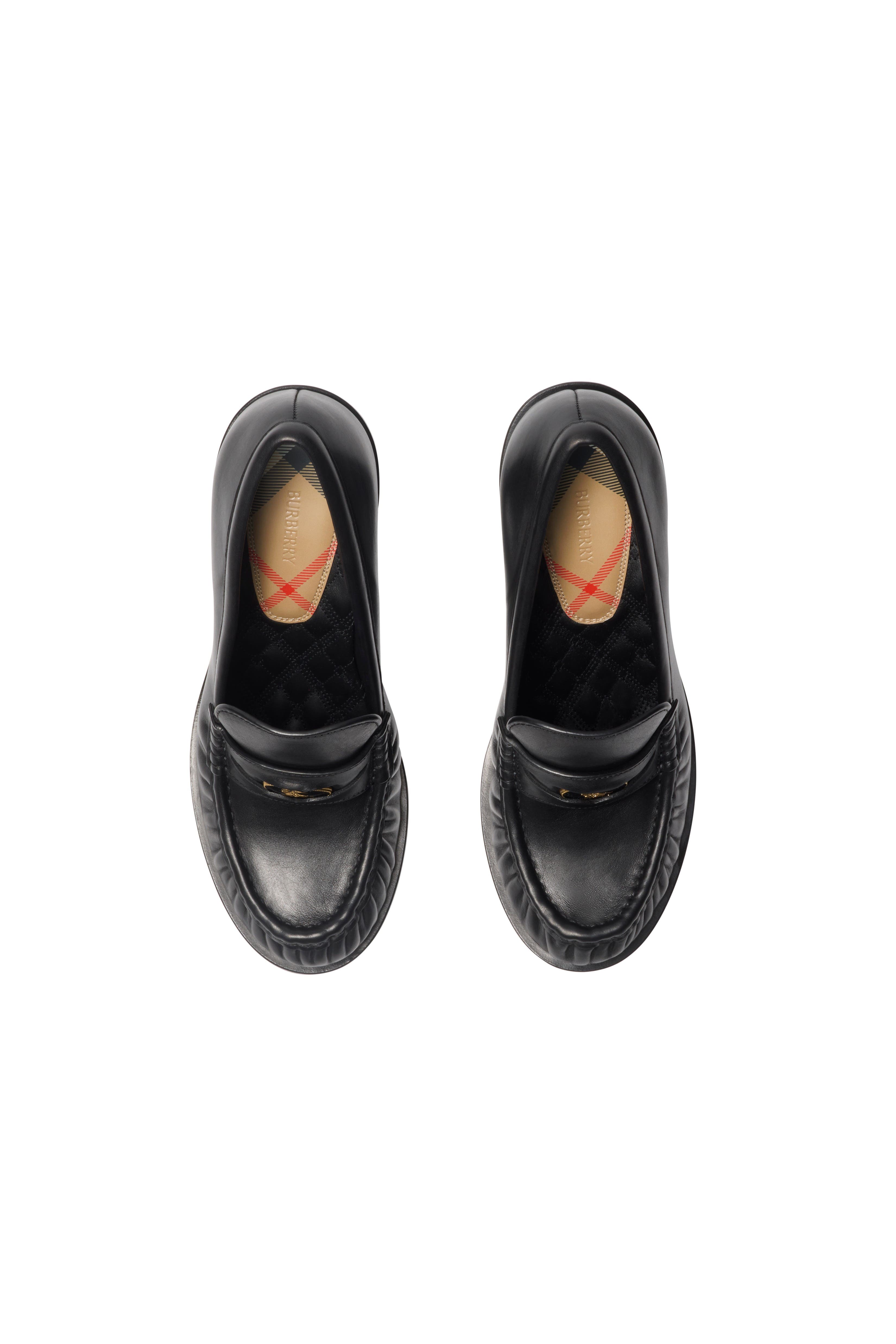 Burberry Leather Cadet Heeled Loafers, Alternate, color, 