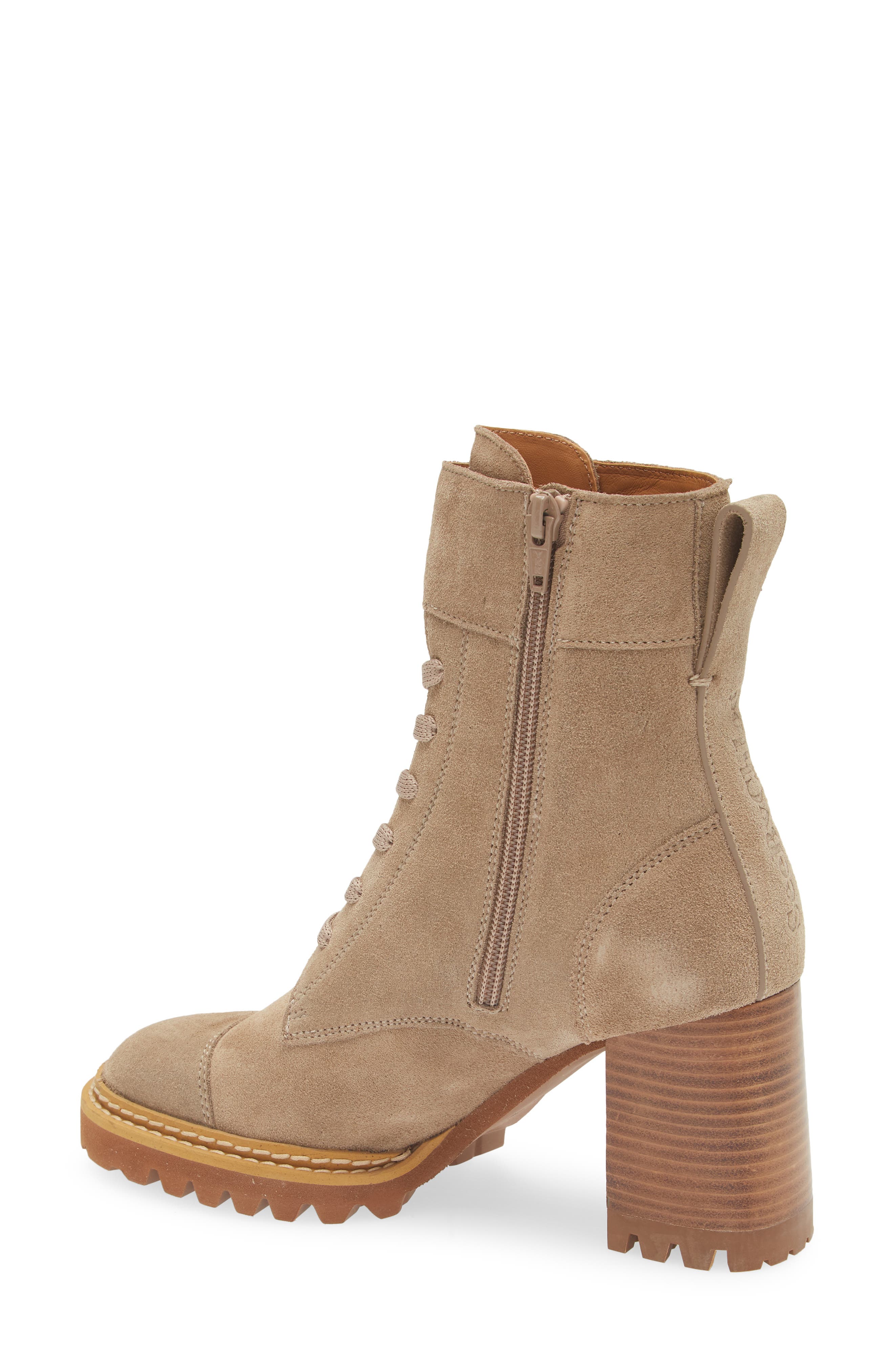 See by Chloé Mallory Lug Sole Bootie, Alternate, color, Beige