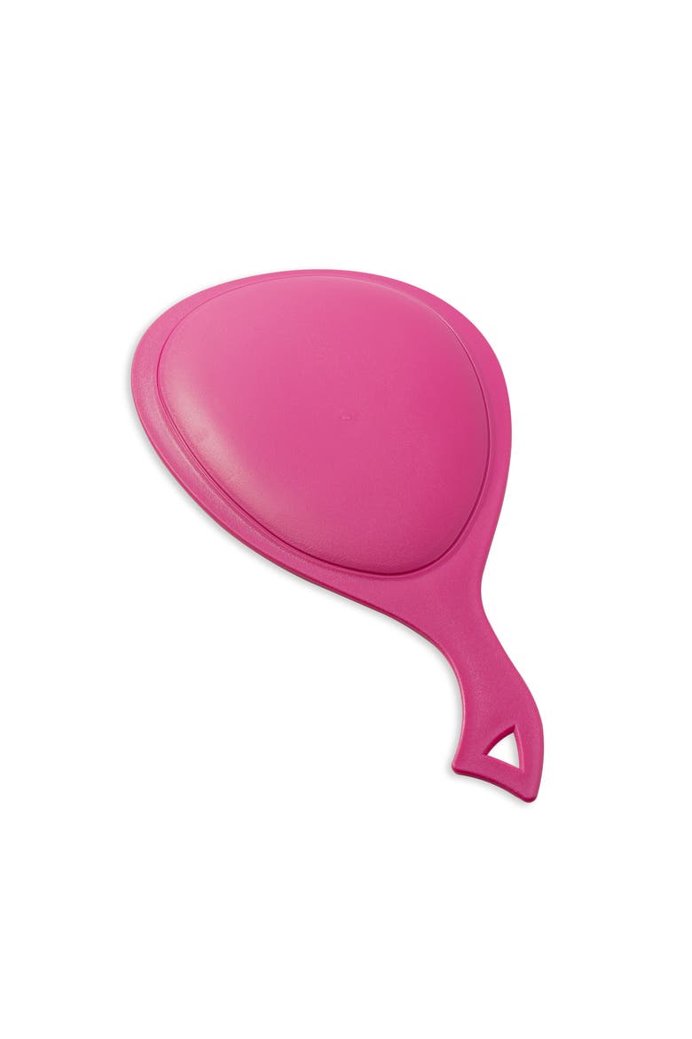 Teardrop Handheld Mirror with Handle, Alternate, color, Bright Pink