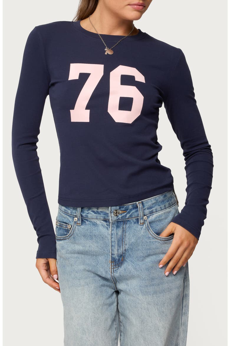 76 Stretch Cotton Graphic T-Shirt, Main, color, NAVY