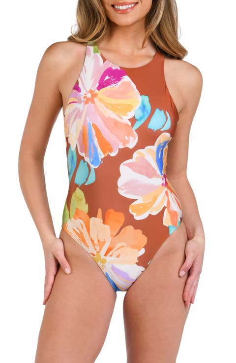 Saharan Sands High Neck One Piece Swimsuit