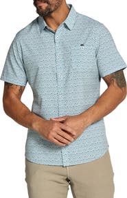 7 Diamonds Leandro Floral Short Sleeve Performance Button-Up Shirt