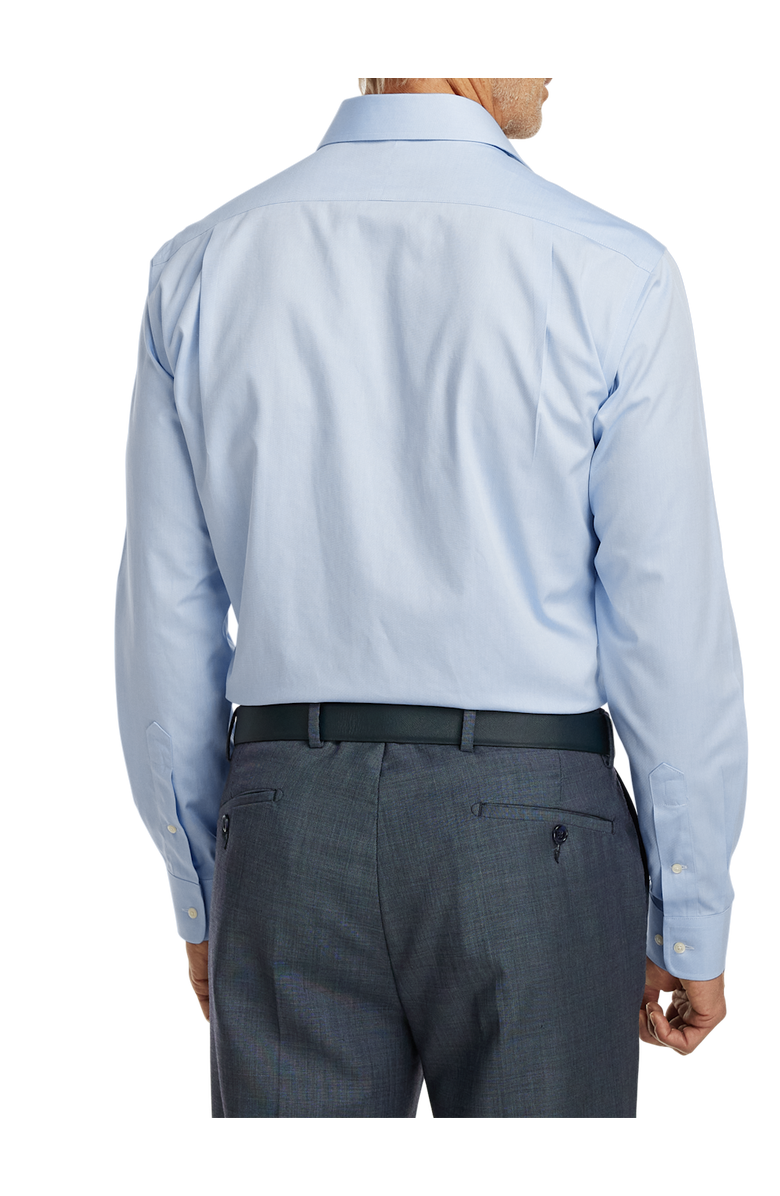 Paul Fredrick Non-iron Cotton Pinpoint Solid Spread Collar Dress Shirt, Alternate, color, Blue