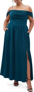 City Chic Angel Love Corset Maxi Dress