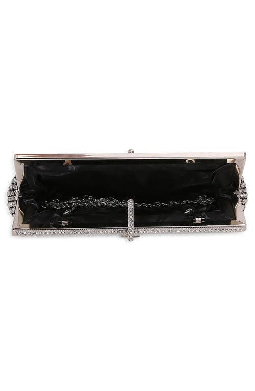 Berness Rhinestone Envelope Clutch In Silver