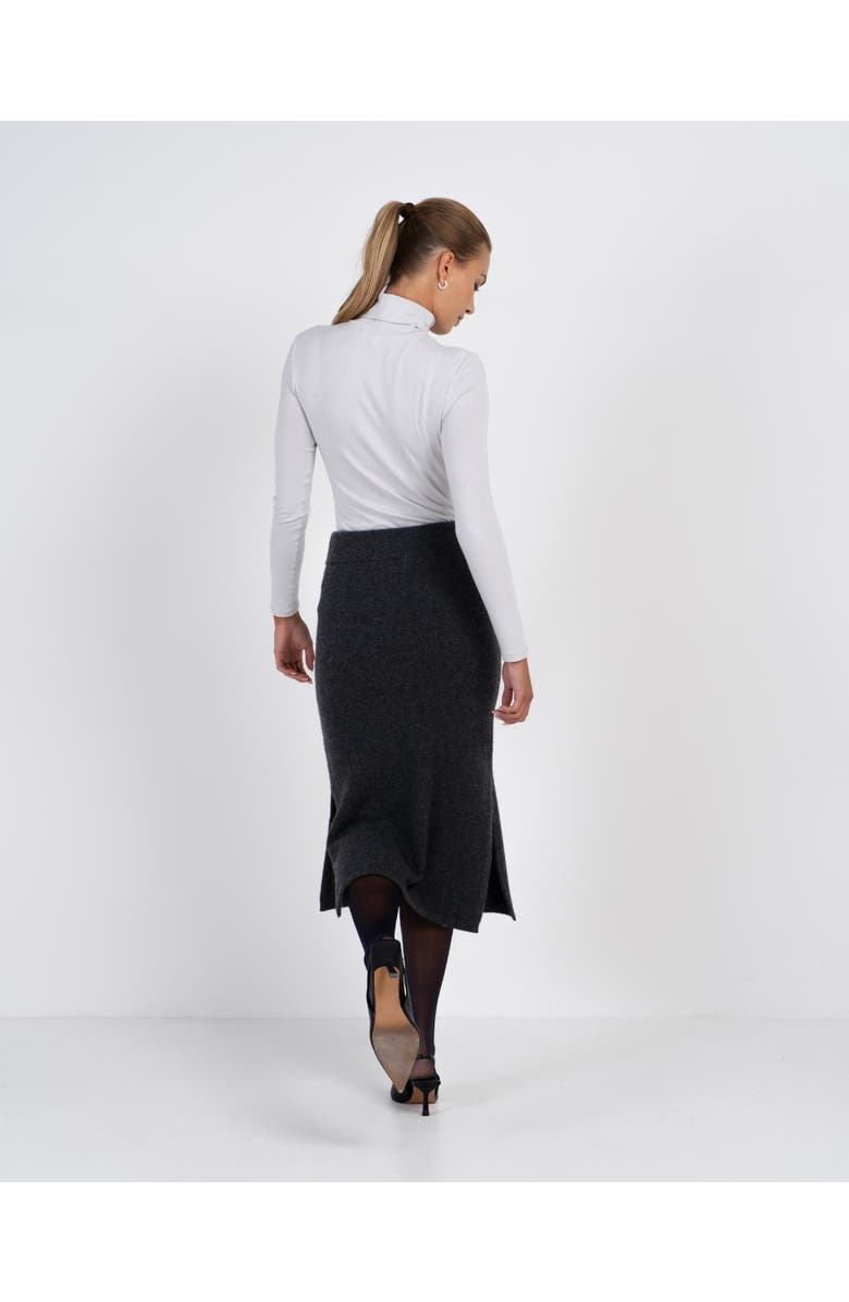 Kettlewell Josie Merino Knitted Midi Skirt, Alternate, color, Charcoal Marl
