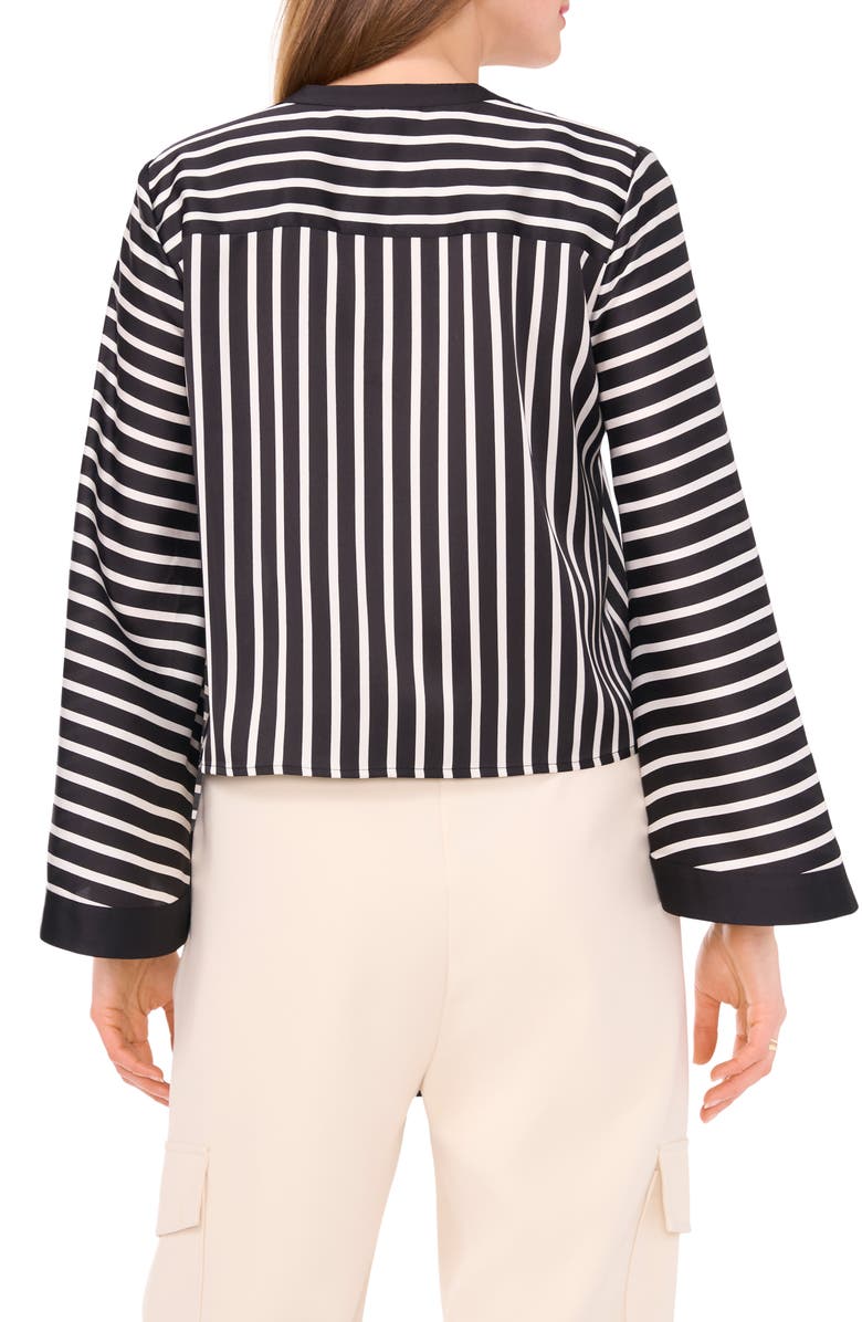 Halogen<sup>®</sup> Stripe Bell Sleeve Tie Front Button-Up Top, Alternate, color, 
