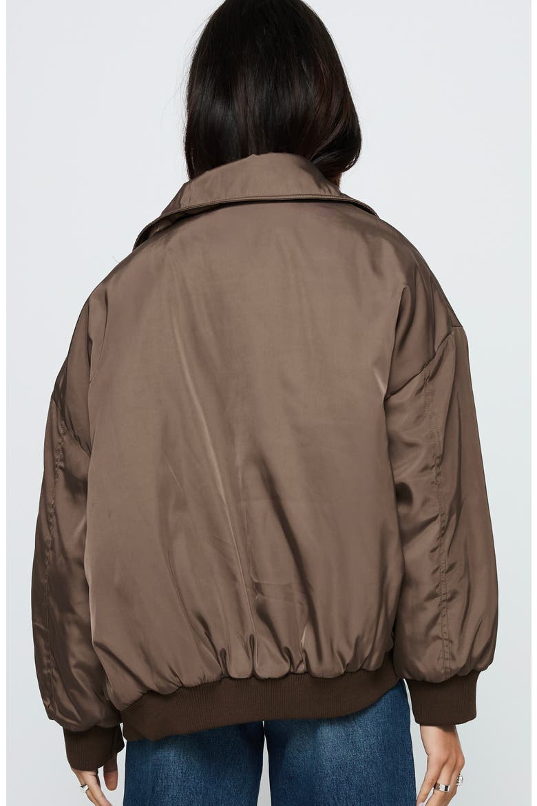 Say Less Oversized Bomber Jacket, Alternate, color, BROWN