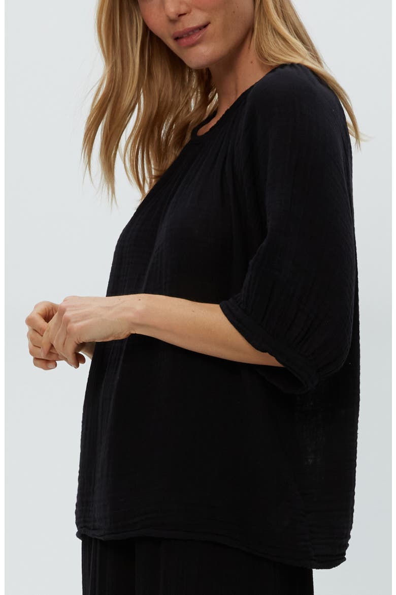 Jane Puff Sleeve Top, Alternate, color, BLACK