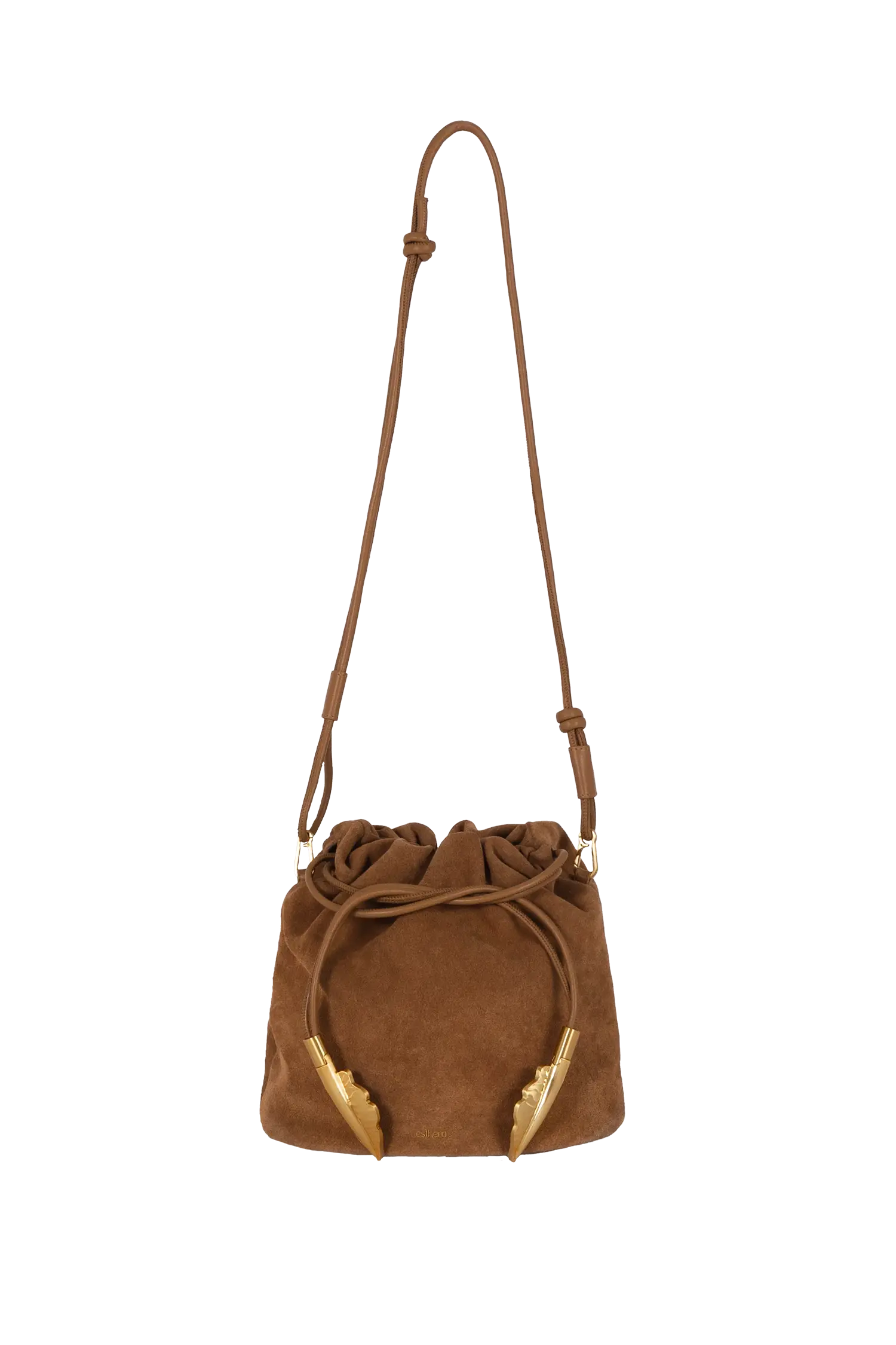 Suede Leather Pouch Bag, Alternate, color, Light Brown