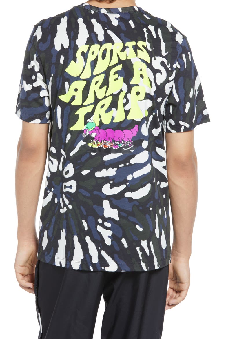 Sportswear Black Light Tie Dye Graphic Tee, Alternate, color, SAIL/ BLACK
