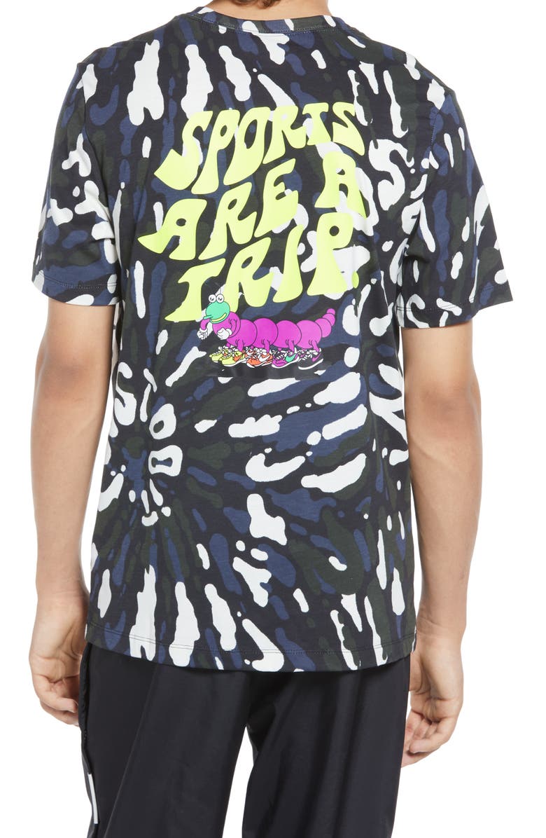 Nike Sportswear Black Light Tie Dye Graphic Tee, Alternate, color,