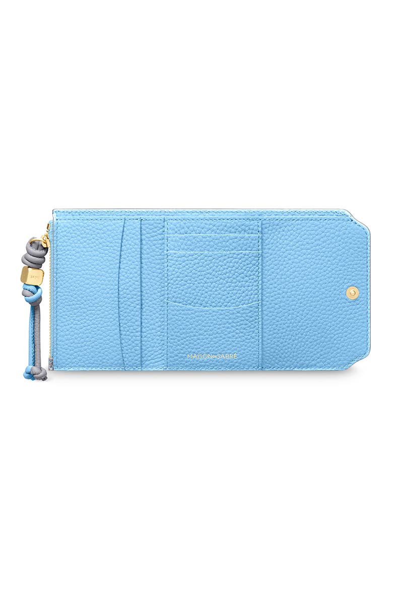 Leather Trifold Wallet, Alternate, color, Dove Sky