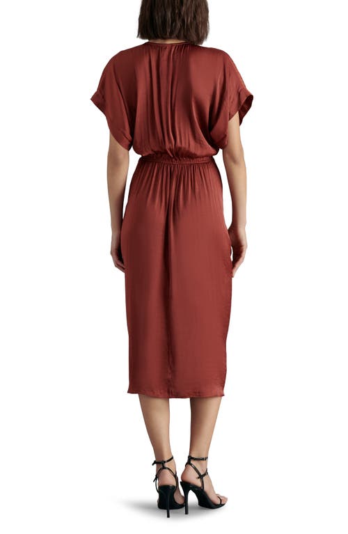 STEVE MADDEN STEVE MADDEN AIMEE RUCHED FRONT MIDI DRESS 