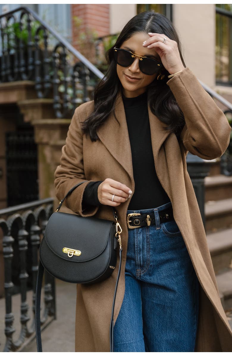 GiGi New York Sophia Saddle Bag, Alternate, color, Black