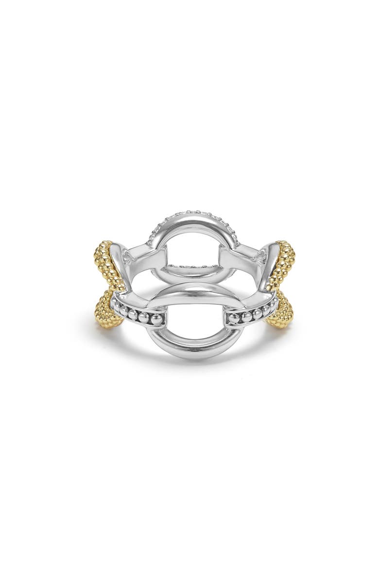 LAGOS Caviar Luxe Diamond Link Ring, Alternate, color, 