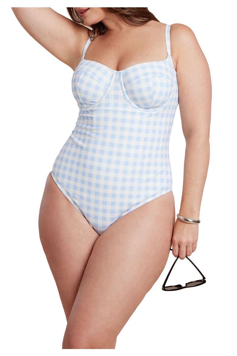 Gingham One Piece, Main, color, SKYWAY GINGHAM