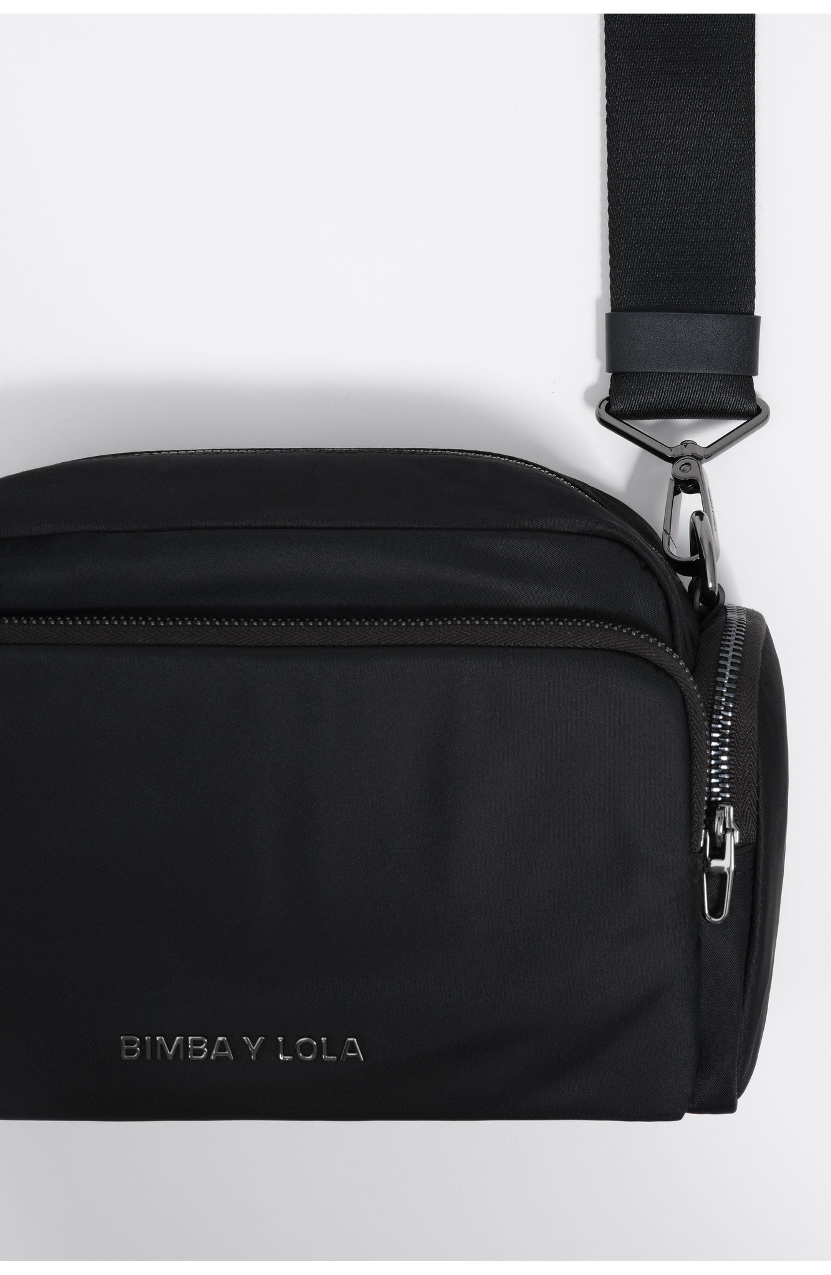 Bimba y Lola Nylon Pocket Rectangular Crossbody Bag, Alternate, color, Black