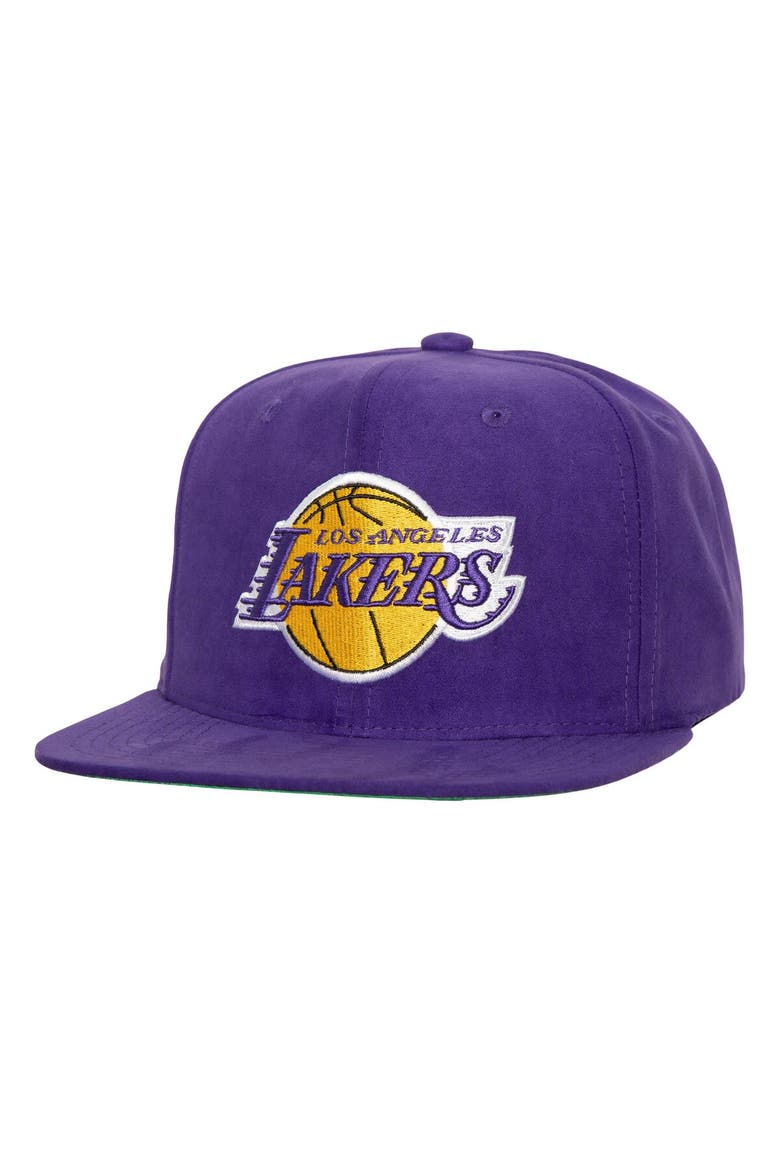 Men's Mitchell & Ness Purple Los Angeles Lakers Sweet Suede Snapback Hat, Main, color, Purple