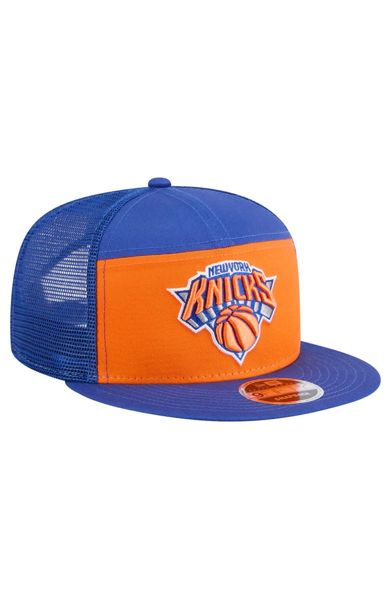 New Era Men's New Era  Orange/Blue New York Knicks Outdoor Split Panel 9FIFTY Snapback Hat, Alternate, color, Orange