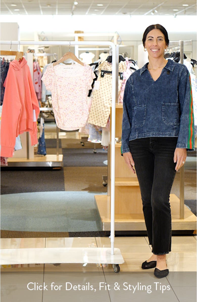 Kids' Floral Square Neck Top, sales video thumbnail