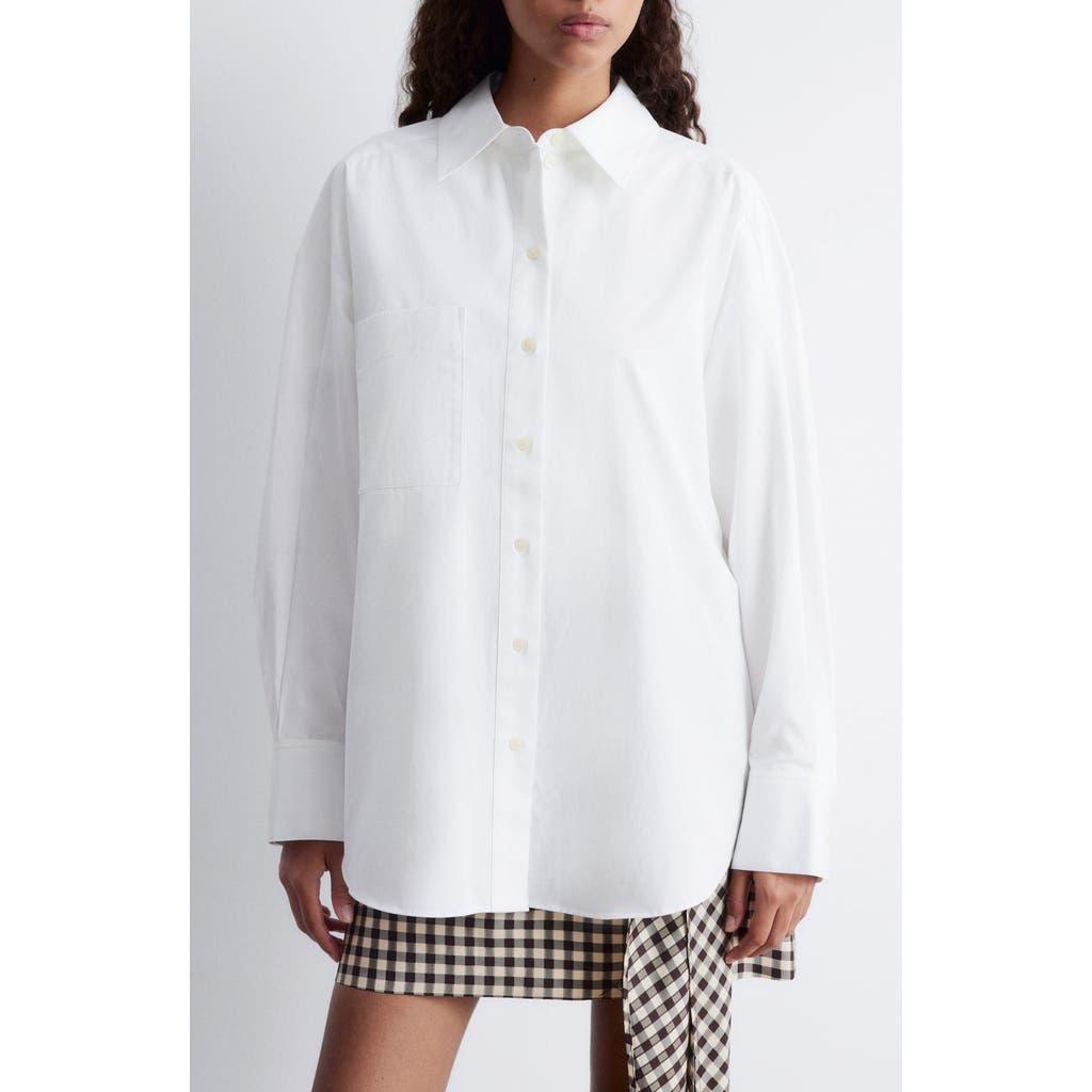 & Other Stories Oversize Cotton Button-up Shirt In White