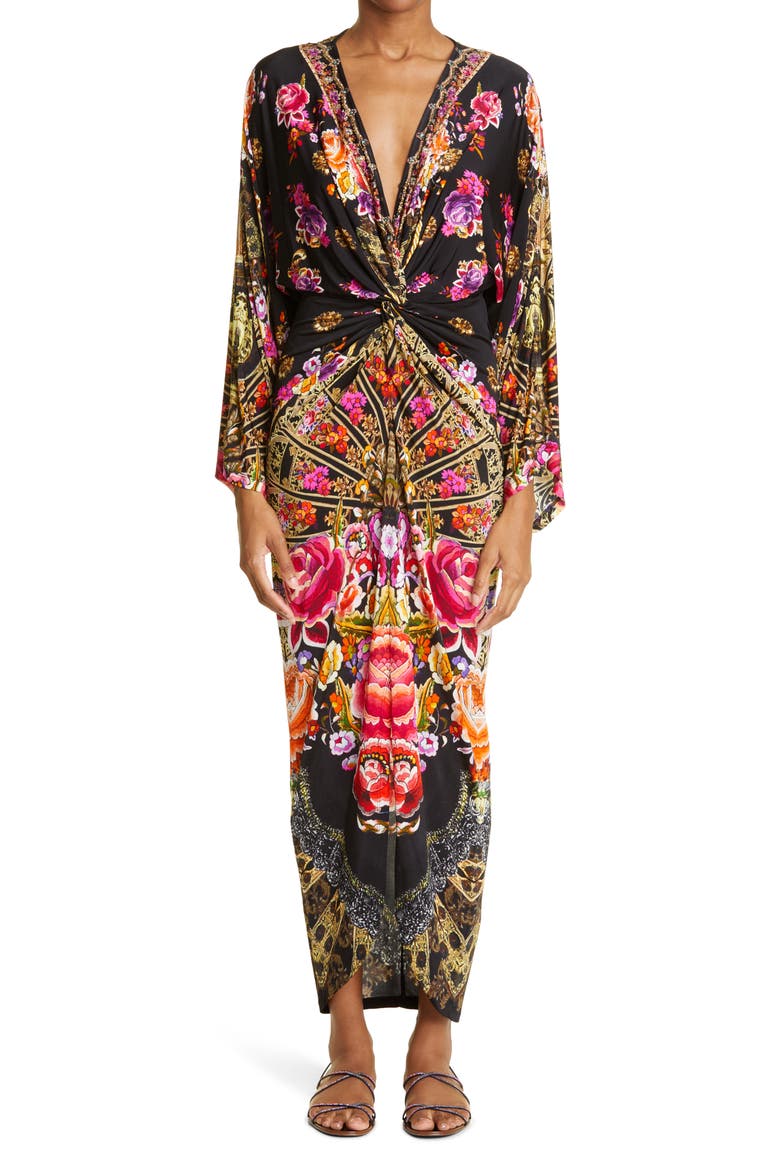 Dance with Duende Floral Print Long Sleeve Maxi Dress, Main, color, DANCE WITH DUENDE