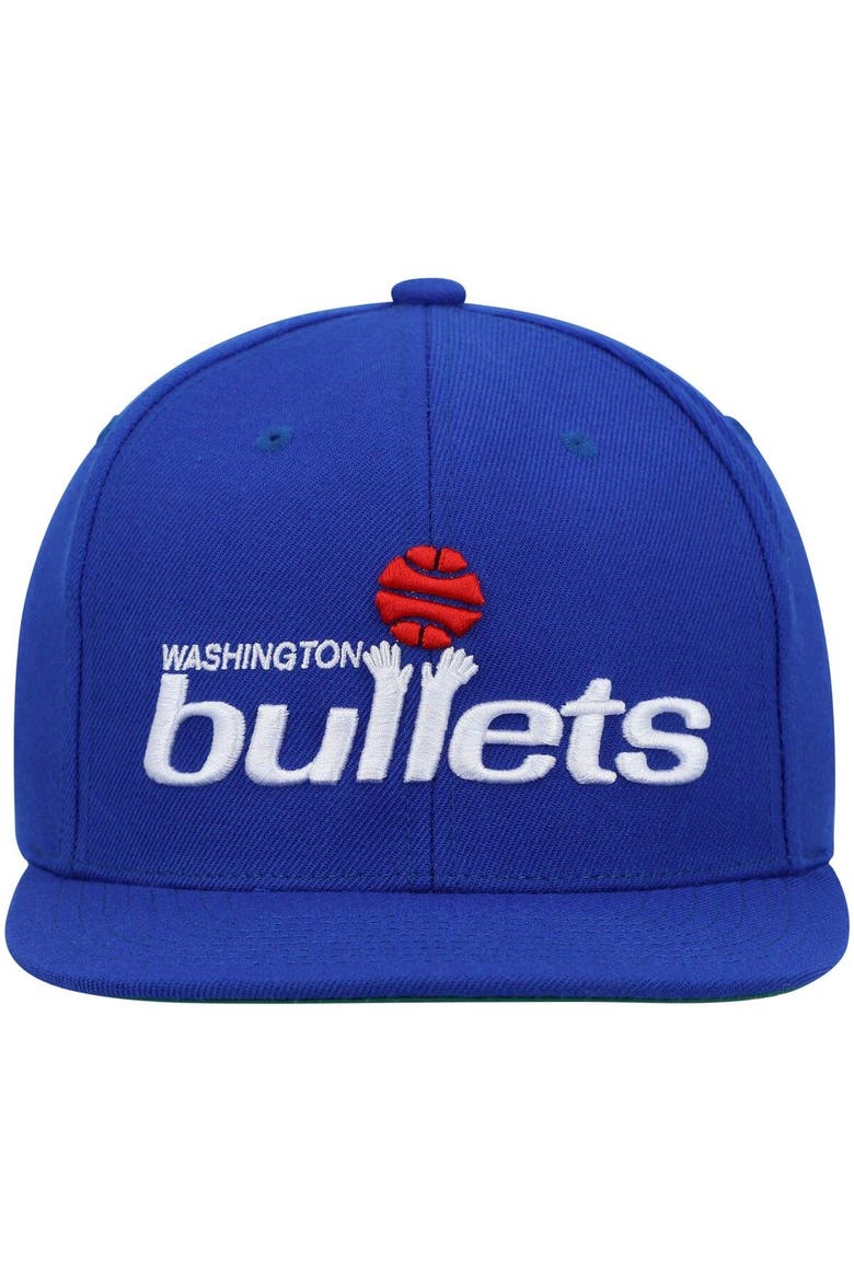 Men's Mitchell & Ness Blue Washington Bullets Hardwood Classics Team Ground 2.0 Snapback Hat, Alternate, color, Blue