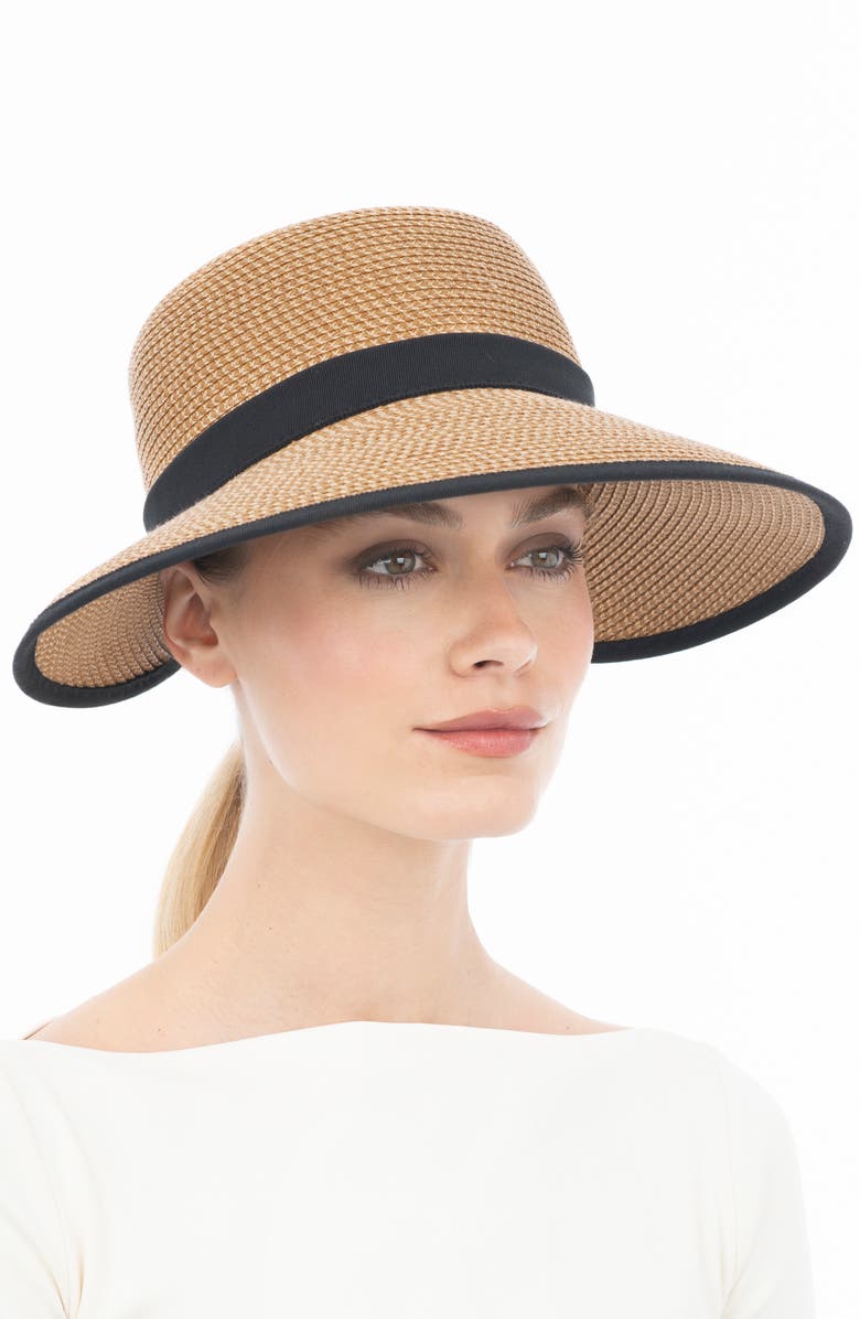 Eric Javits Sunbust Ponytail Notch Sun Hat, Alternate, color,
