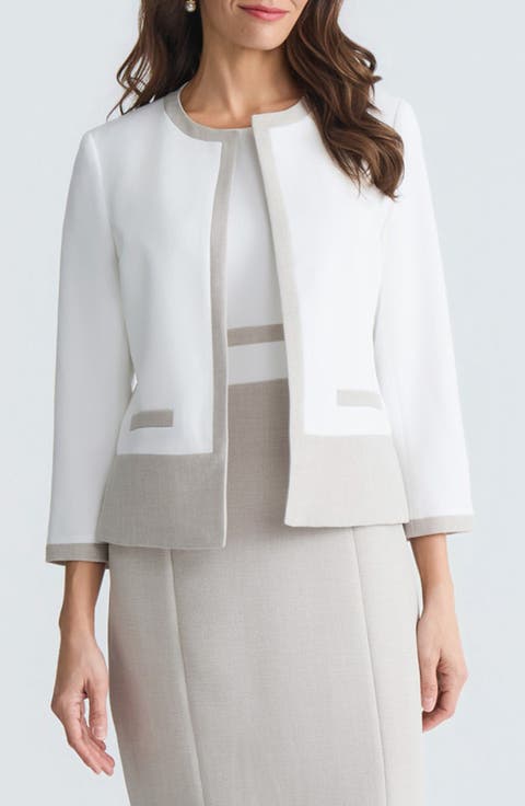 Colorblock Crepe Cardigan