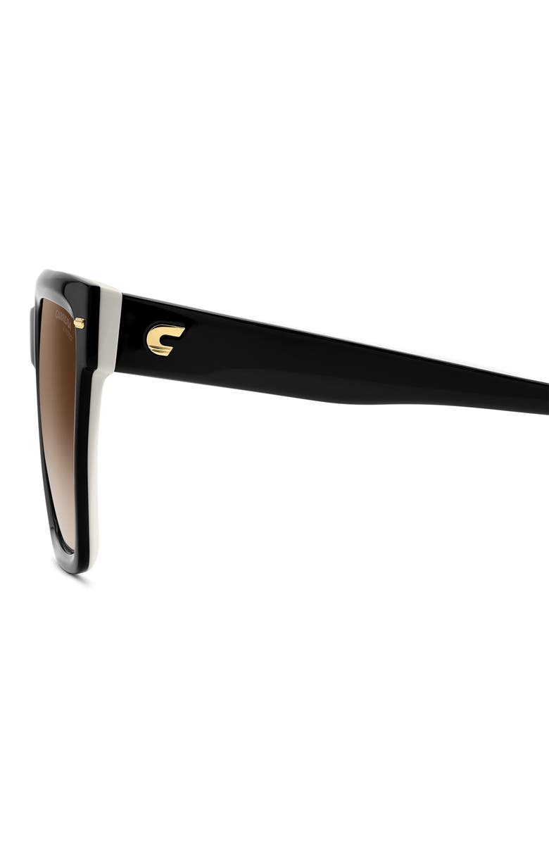 Carrera Eyewear 56mm Gradient Square Sunglasses, Alternate, color, Black White/ Brown Sf