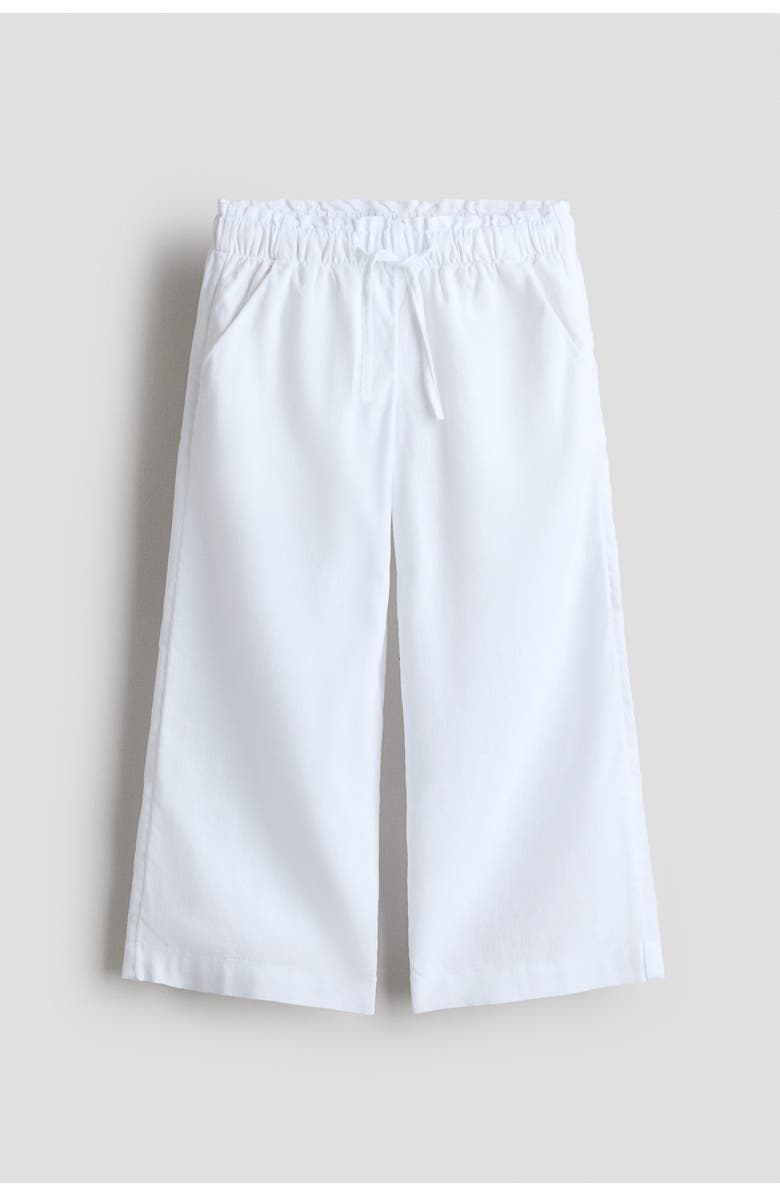 H&M Linen-blend Drawstring Trousers, Main, color, 