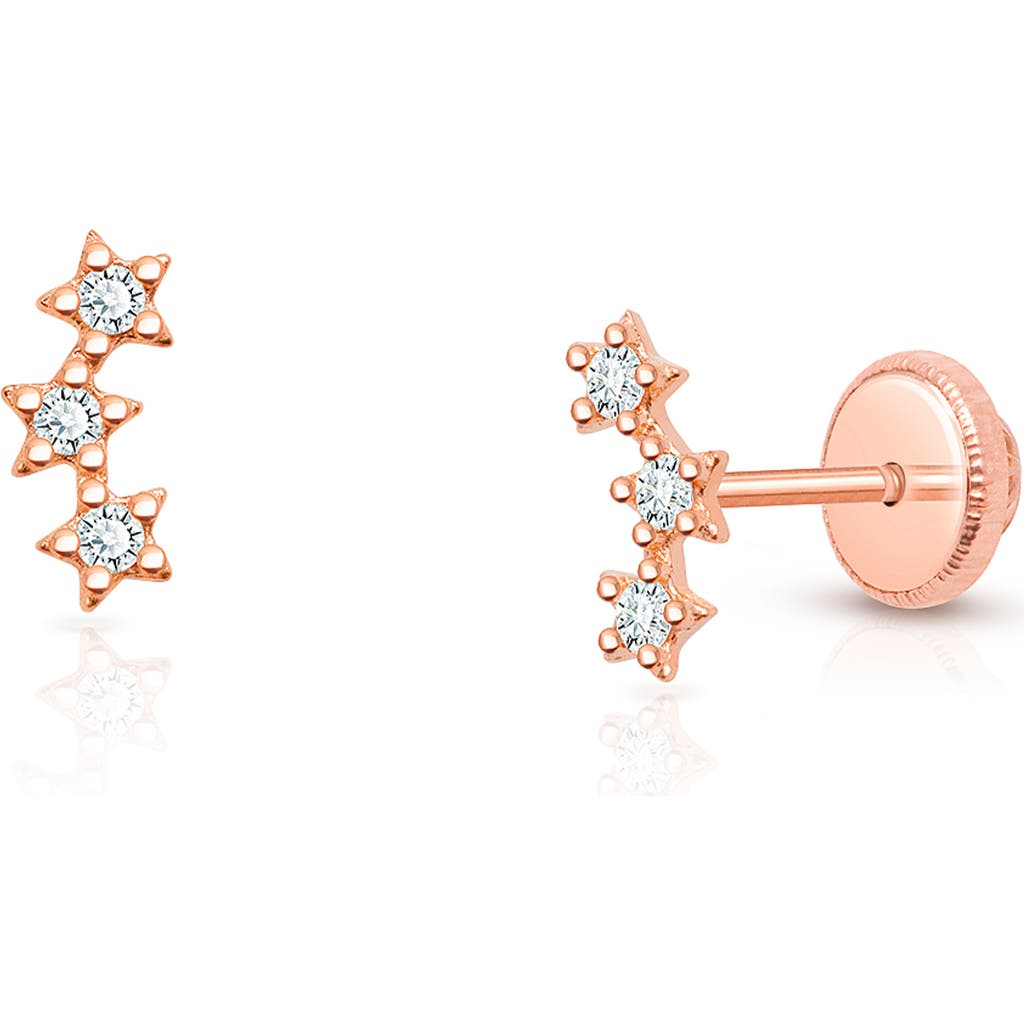 Tiny Blessings 14k Gold Lucky Stars Studs Screw Back Earrings In Gold