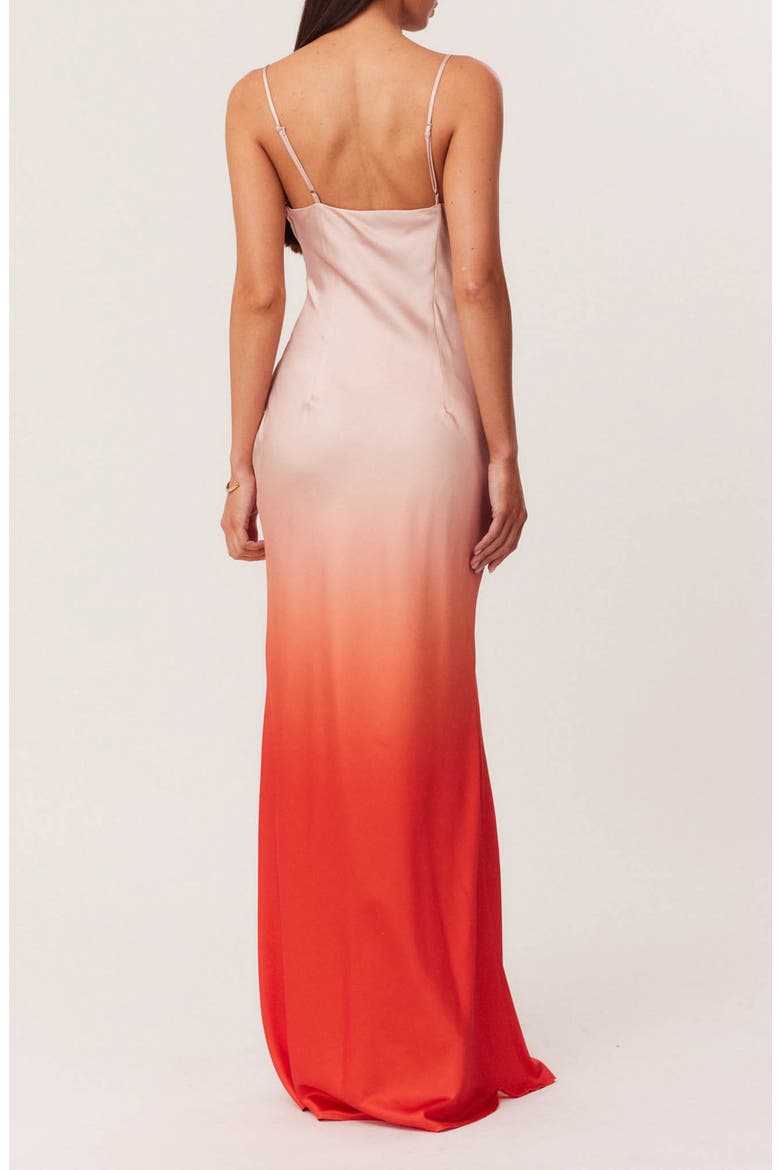 Amaya Ombré Satin Slipdress, Alternate, color, PEACH OMBRE