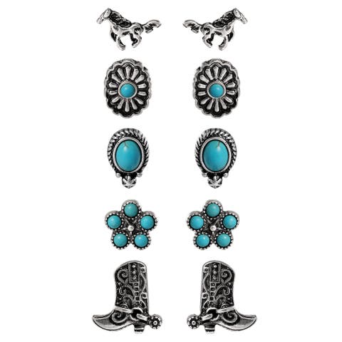 Western Turquoise Earring Set