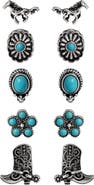 Jessica Simpson Western Turquoise Earring Set