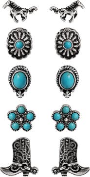 Jessica Simpson Western Turquoise Earring Set
