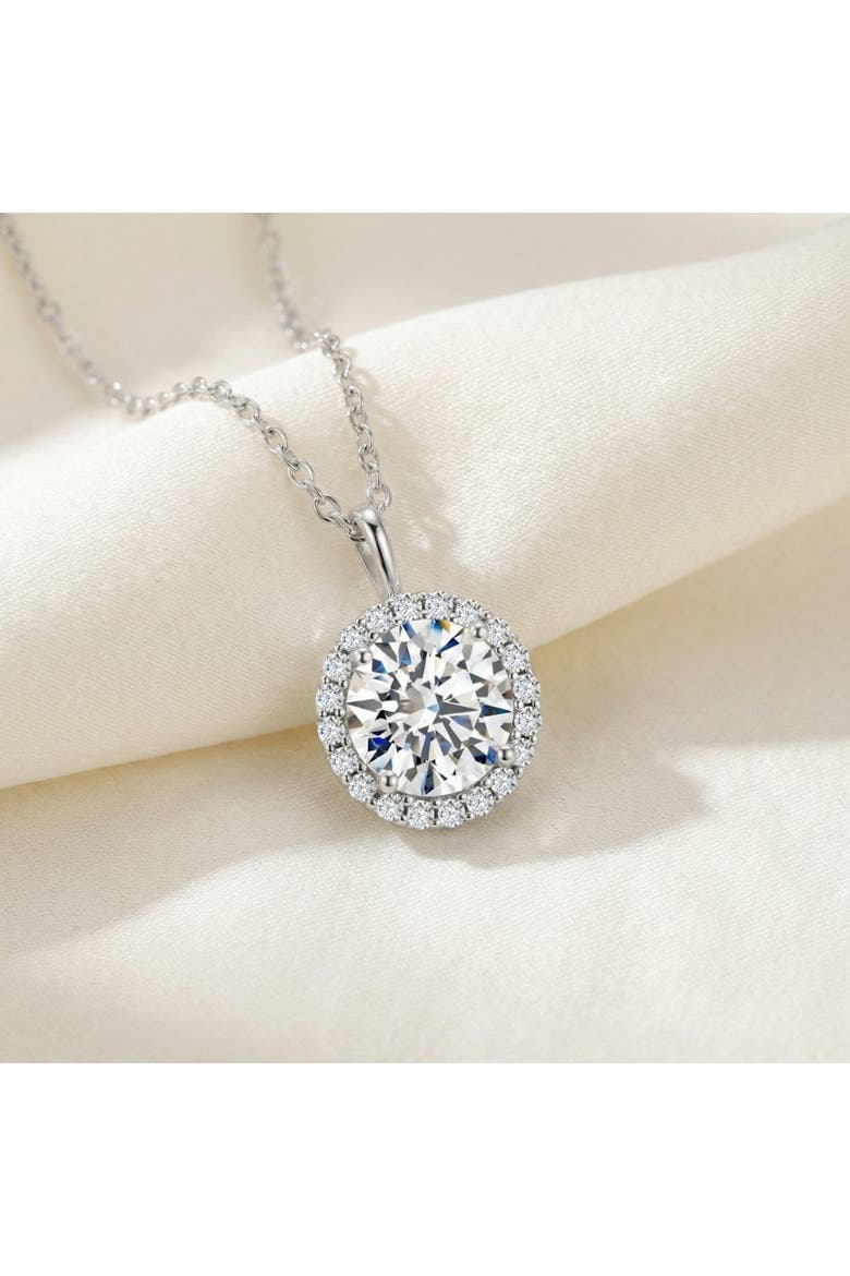 Certified 3 1/2Ct Halo Diamond Pendant 14k Gold Women's Necklace Lab Grown, Alternate, color, White Gold