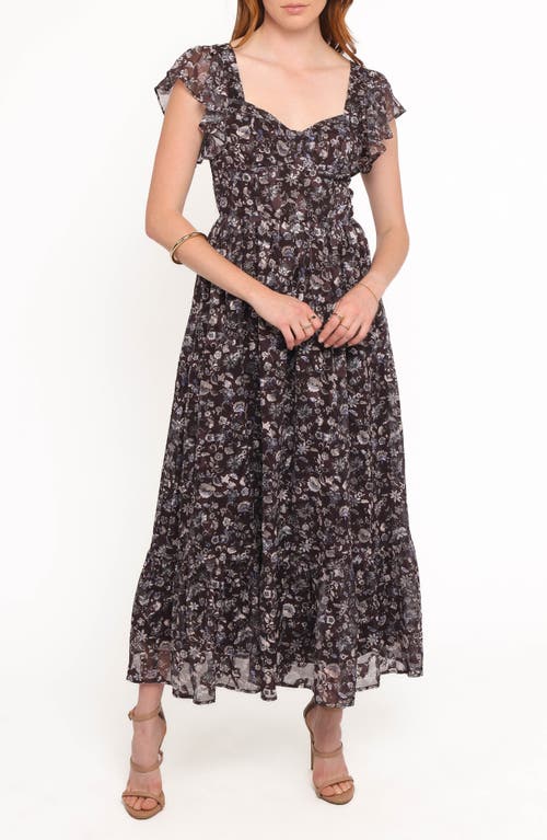 Petal And Pup Petal & Pup Myles Floral Chiffon Maxi Dress In Black
