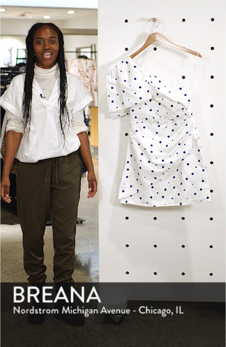 Dot One-Shoulder Bow Minidress, sales video thumbnail