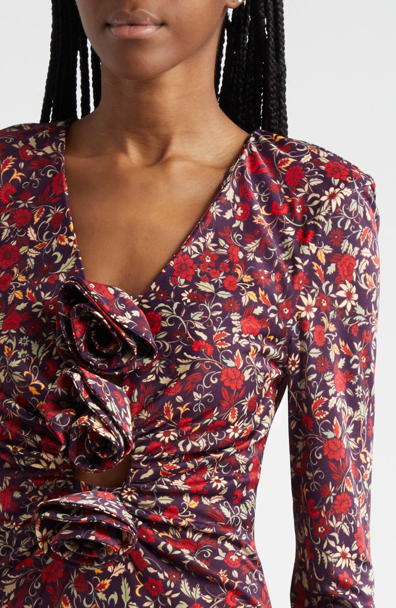 FARM Rio Floral Bracelet Sleeve Jersey Dress, Alternate, color,
