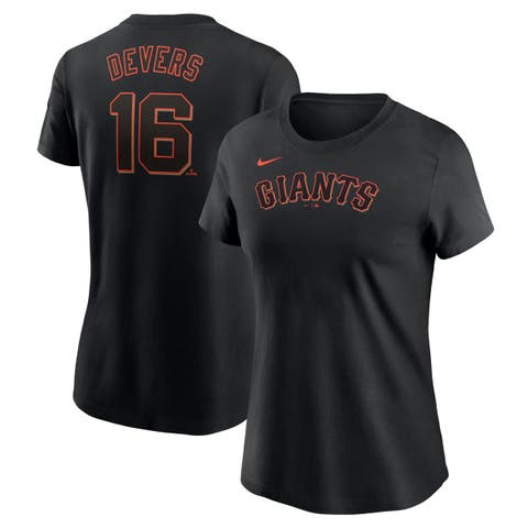 Women's Nike Rafael Devers Black San Francisco Giants  Name & Number T-Shirt