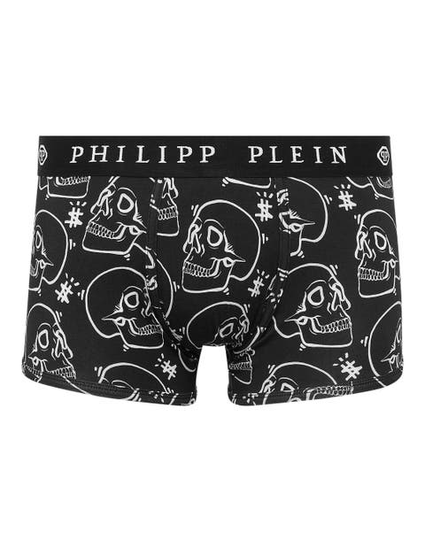 Boxer Allover  Outline Skull Men