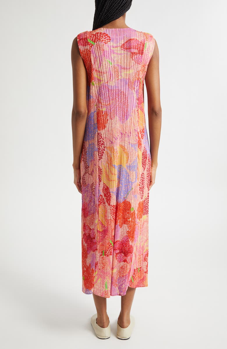 Pleats Please Issey Miyake Foggy Forest Pleated Midi Dress, Alternate, color, Pink