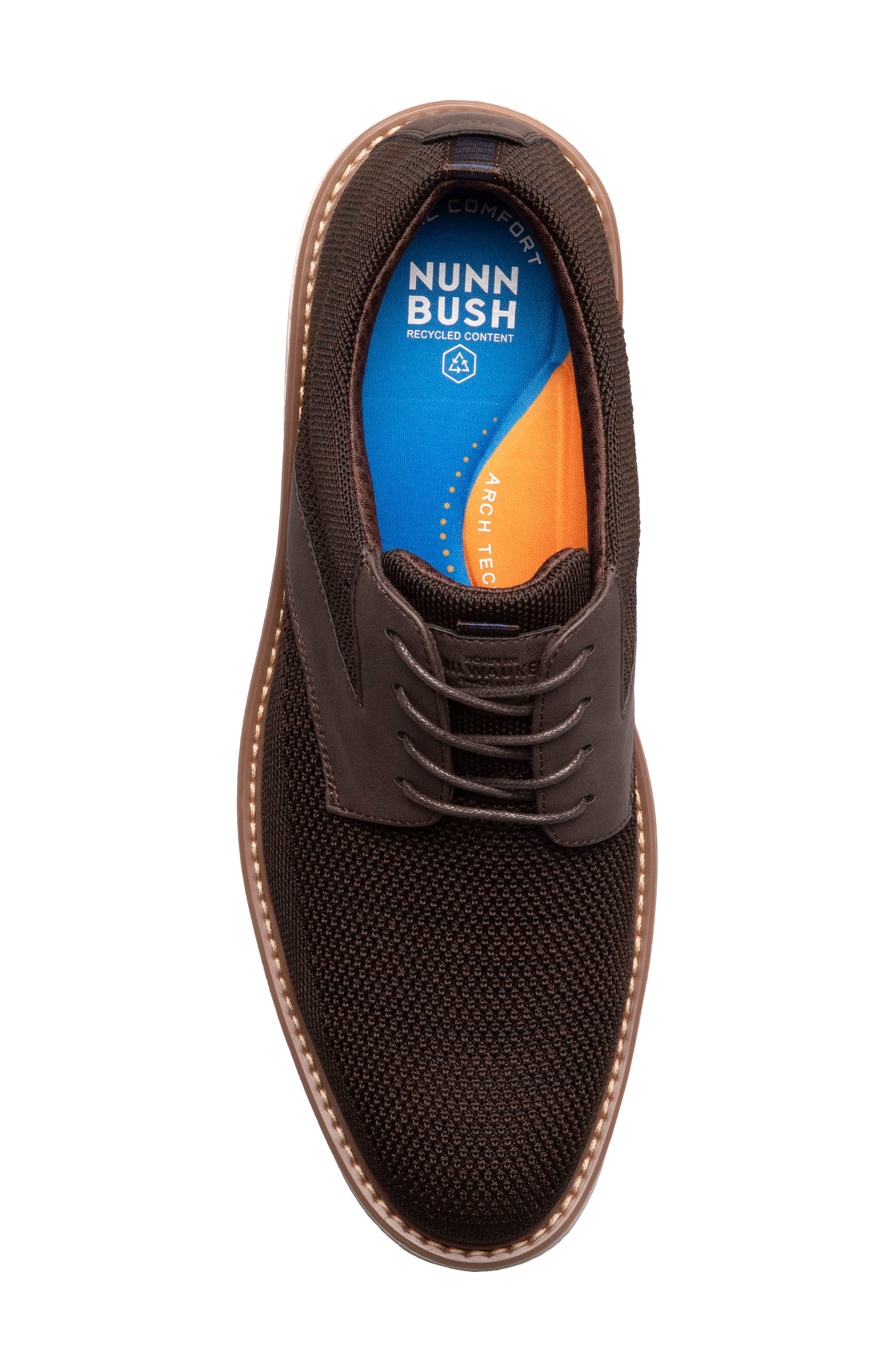 NUNN BUSH Griff Plain Toe Derby, Alternate, color, Brown Multi