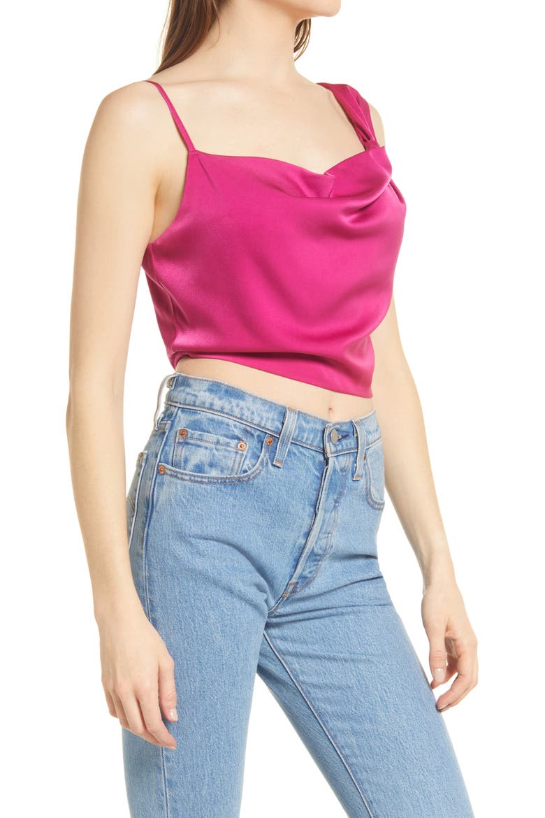 Leona Mix Strap Crop Top, Alternate, color, FUSCHIA