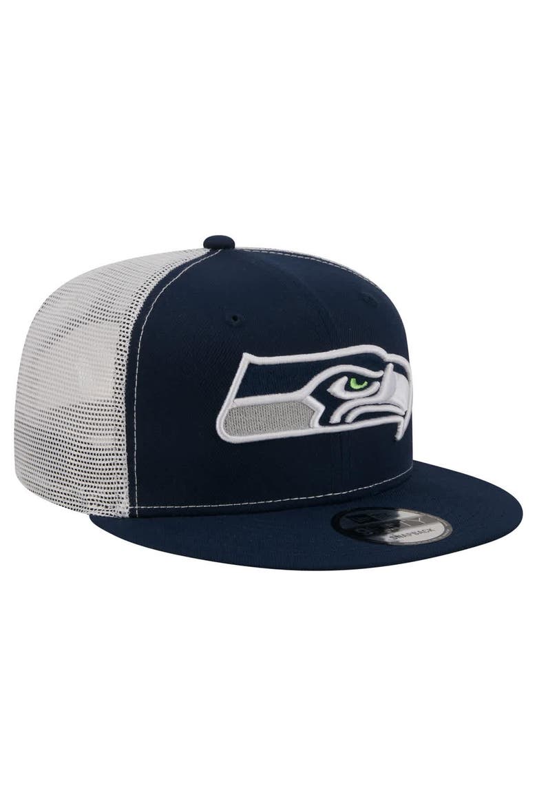 Men's New Era  College Navy Seattle Seahawks Core Team 9FIFTY Trucker Snapback Hat, Alternate, color, College Navy