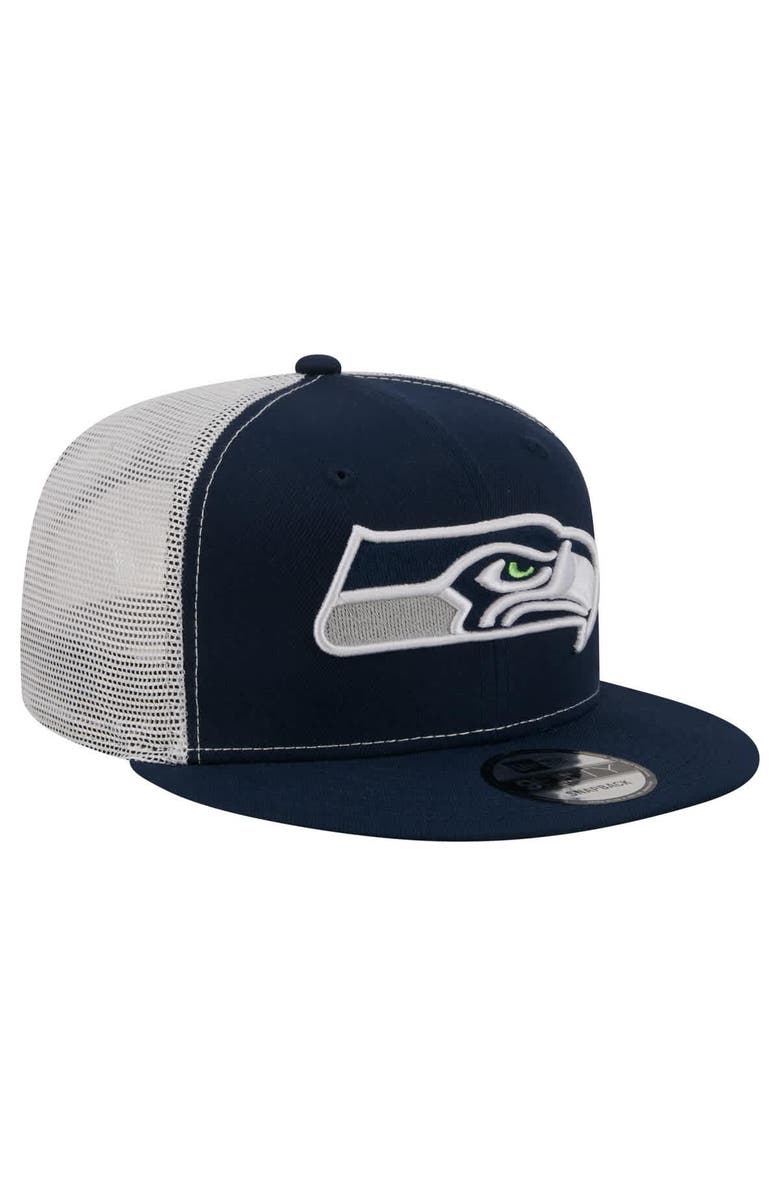 New Era Men's New Era College Navy Seattle Seahawks Core Team 9FIFTY Trucker Snapback Hat, Alternate, color, College Navy